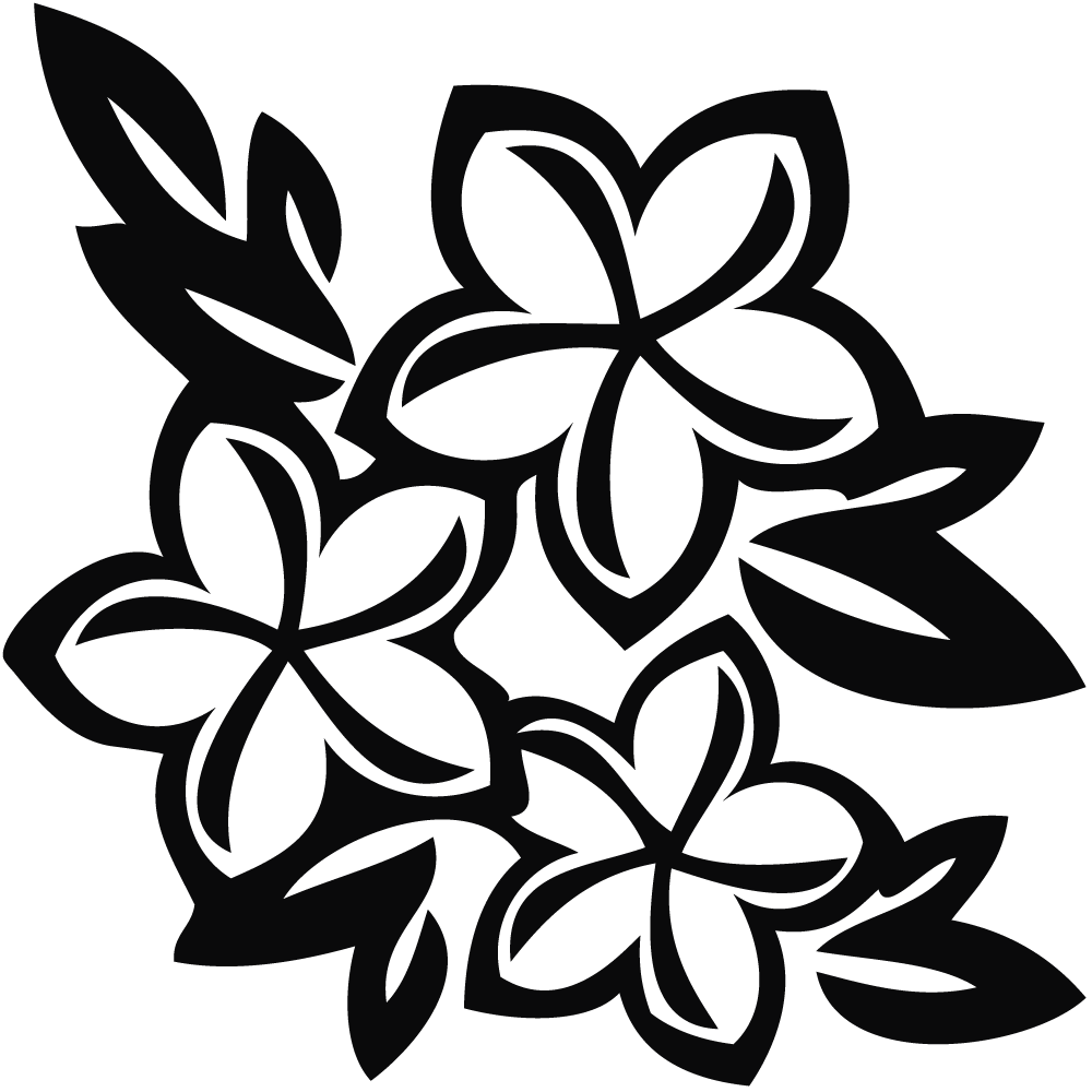 Fajarv: Simple Black And White Flower Outline