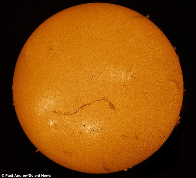 93 million miles away - but just down the lens: Paul's telescope can pick up details of sun spots and solar flares