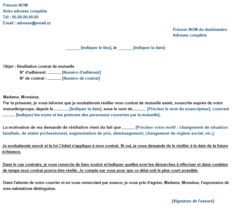 Lettre De Résiliation Carte De Crédit But Exemple de Lettre