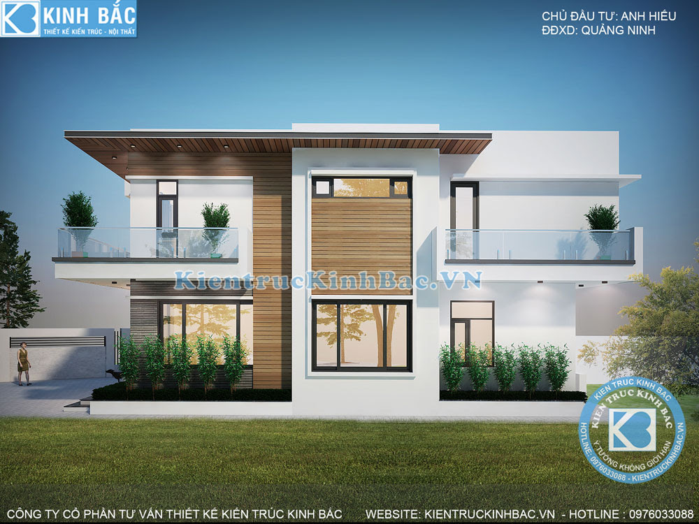 Thiết kế biệt thự hiện đại 2 tầng tại Quảng Ninh KT00918 Thiết kế biệt thự hiện đại 2 tầng tại Quảng Ninh KT00918