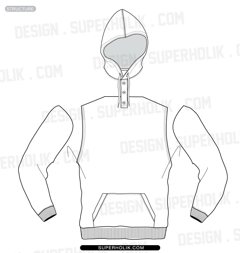 7055+ Design Sleeveless Hoodie Template Photoshop File