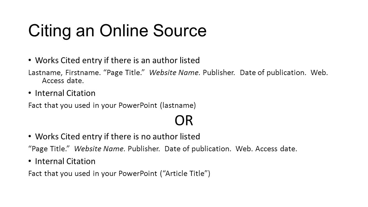 Online citation no author