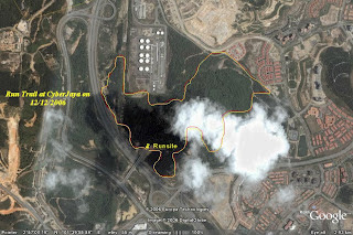 Run Trail marked on Google Earth