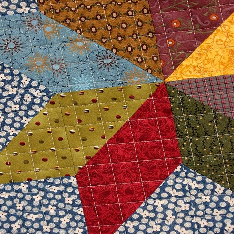 Image of lap quilt, baby quilt - 49"x37" - harlequin - modern quilt