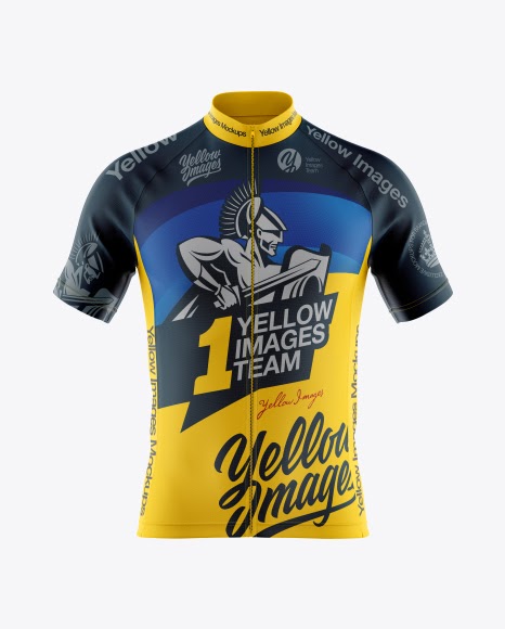 Download Men's Full-Zip Cycling Jersey Mockup - Front View | PSD ...