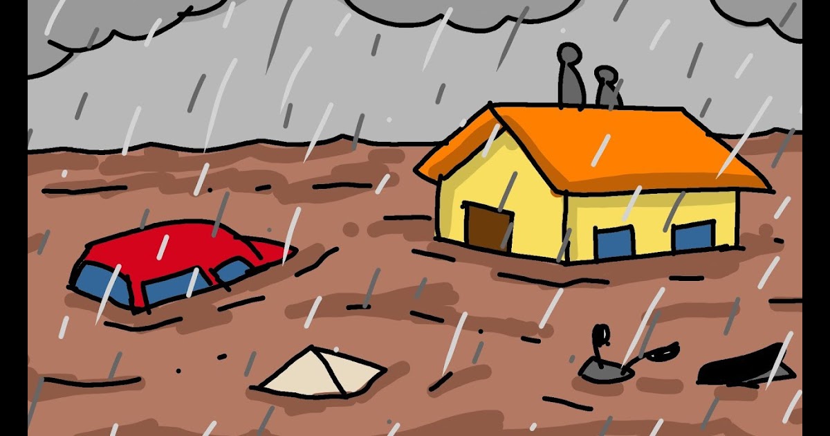 Gambar Mewarnai Rumah Banjir