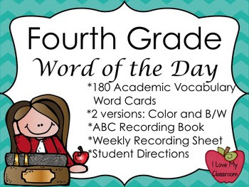 4th Grade Word of the Day Pack {180 Academic Vocabulary Cards}