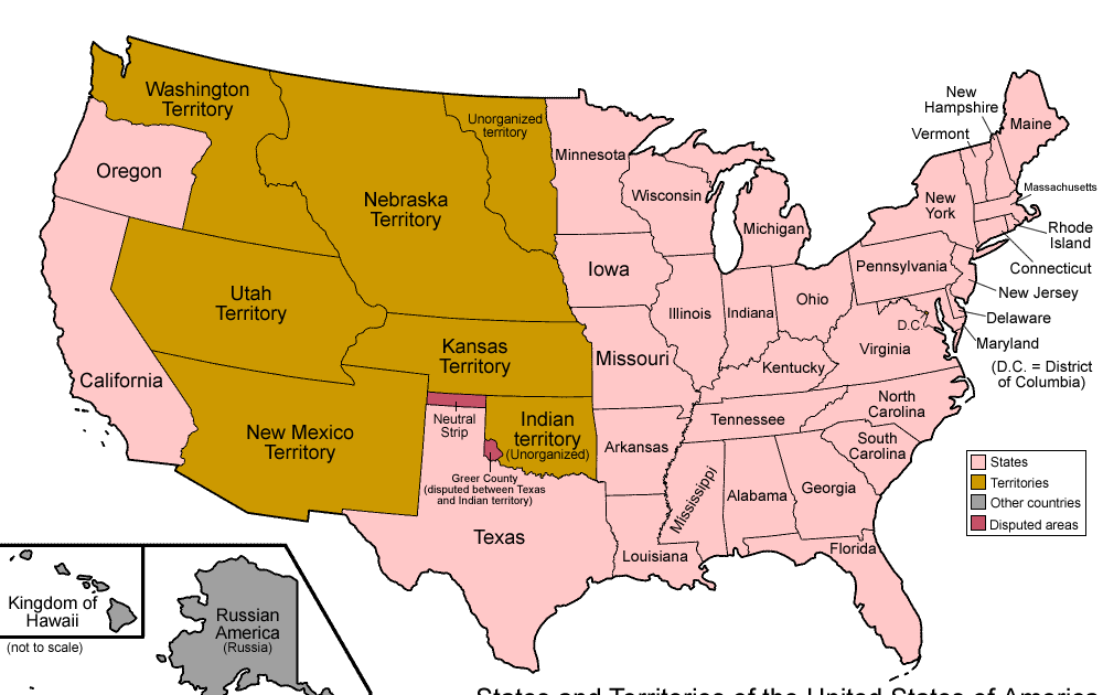 The Temptation News: Us Map Of 1860