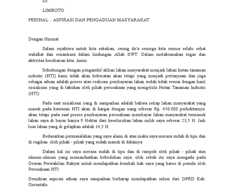 Contoh Surat Pengaduan Masyarakat Ke Polda Contoh Surat