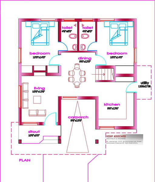 Small House Plan With Nadumuttam, Small House Plans Kerala