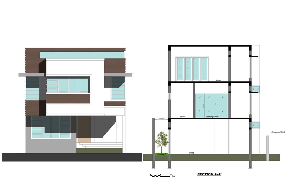  Simple House Plan And Elevation Drawings 