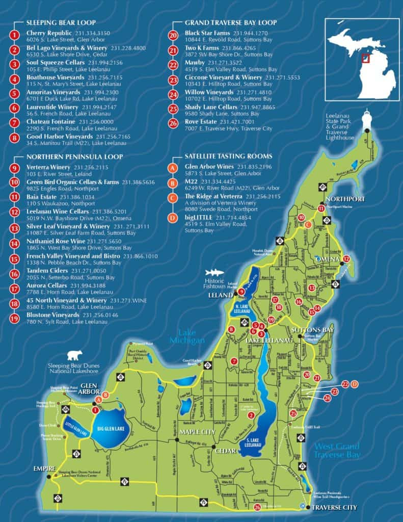 Traverse City Wineries Map