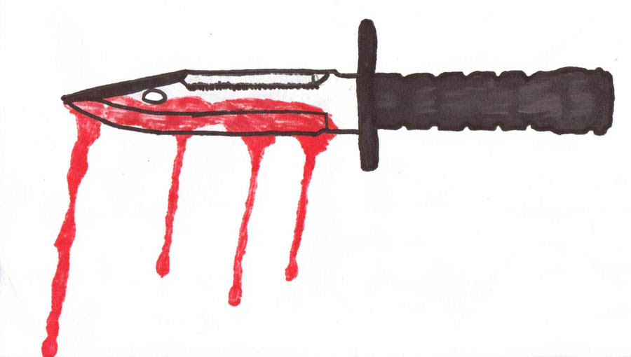 Blood Knife Drawing / Sketch Knife Blood Drawing / Antoniettaarnonearts
