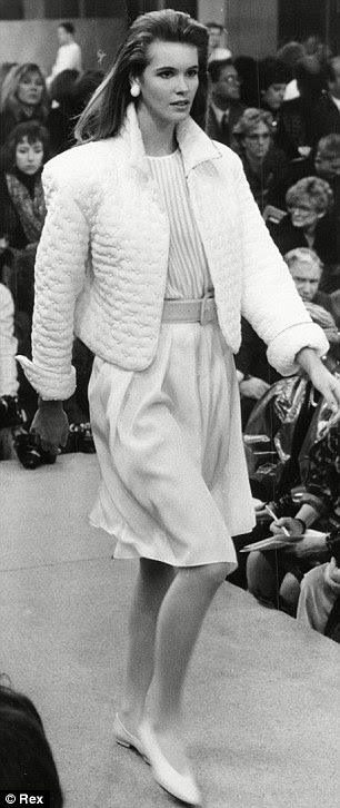 Fashion Women 1986 Model on catwalk wearing Perry Ellis