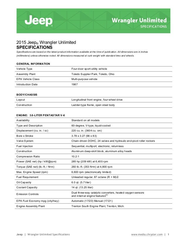 2015 Jeep Wrangler Unlimited Specs | Specs, Price, Release Date and ... 2015 Jeep Wrangler Unlimited Specs | Specs, Price, Release Date and ...