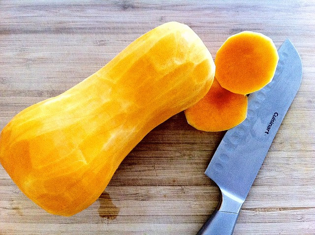 Peeled Butternut Squash with Ends Removed
