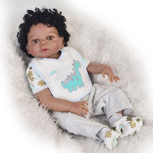 New Black Doll Newborn Boy Babies 2357cm Full Vinyl Si