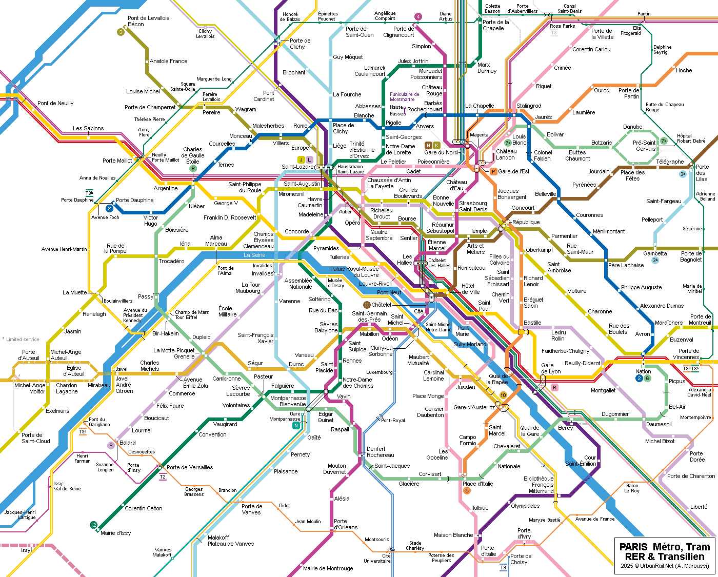 Map Of Paris Subway Tourist Map Of English
