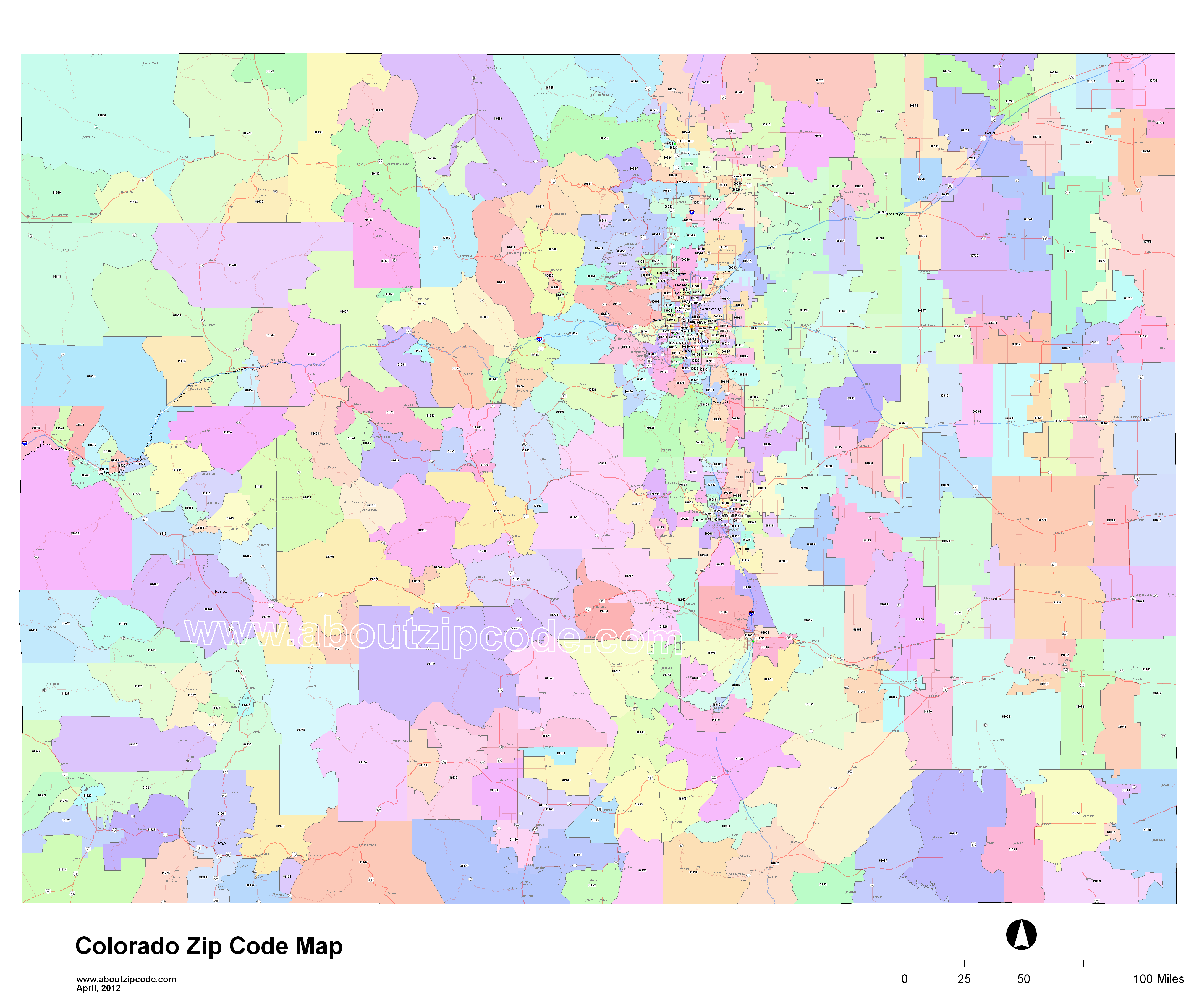 Colorado Zip Code Map Map Of The World 3301
