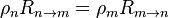 \rho_n R_{n\rightarrow m} = \rho_m R_{m\rightarrow n}
\,