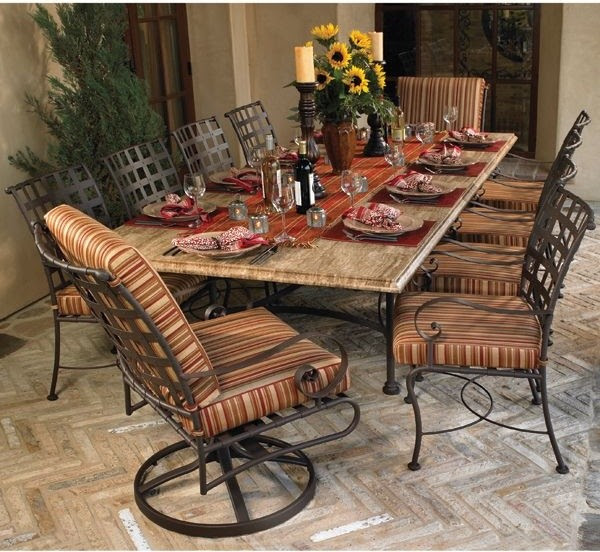 Wrought Iron Outdoor Dining Table and Chairs - - outdoor tables ...