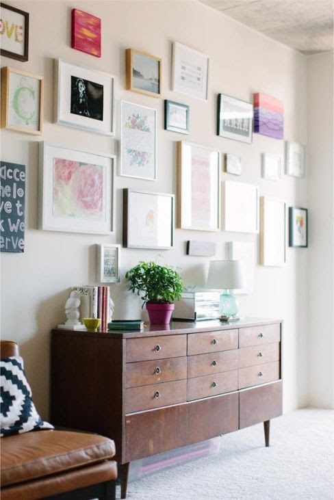Gallery Wall & vintage dresser as console table