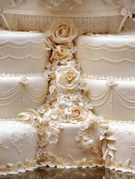 Detail of the wedding cake for The Duke and Duchess of Cambridge