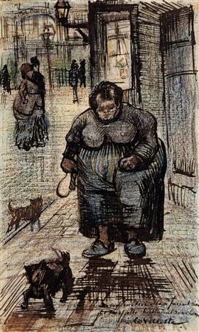 Mujer que camina su perro, Vincent van Gogh