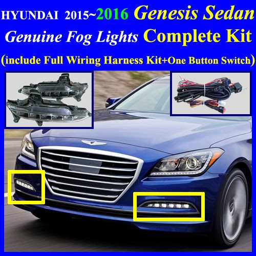 Fog light lamp complete kit wiring harness for