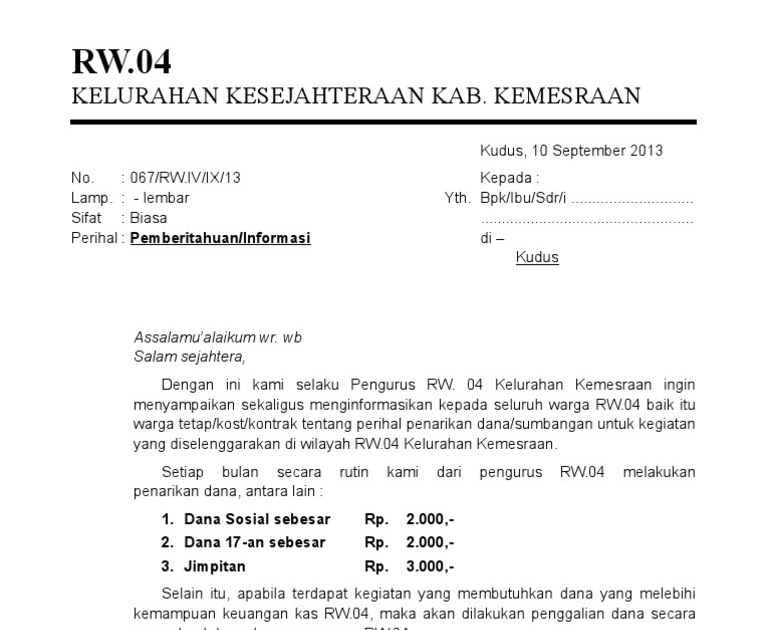 Contoh Surat Edaran Bersifat Khusus Contoh Surat