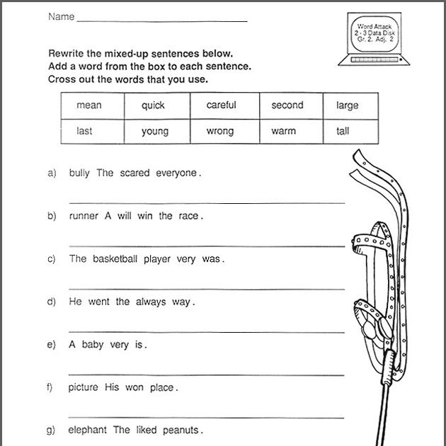 English Language Arts Worksheets Grade 3