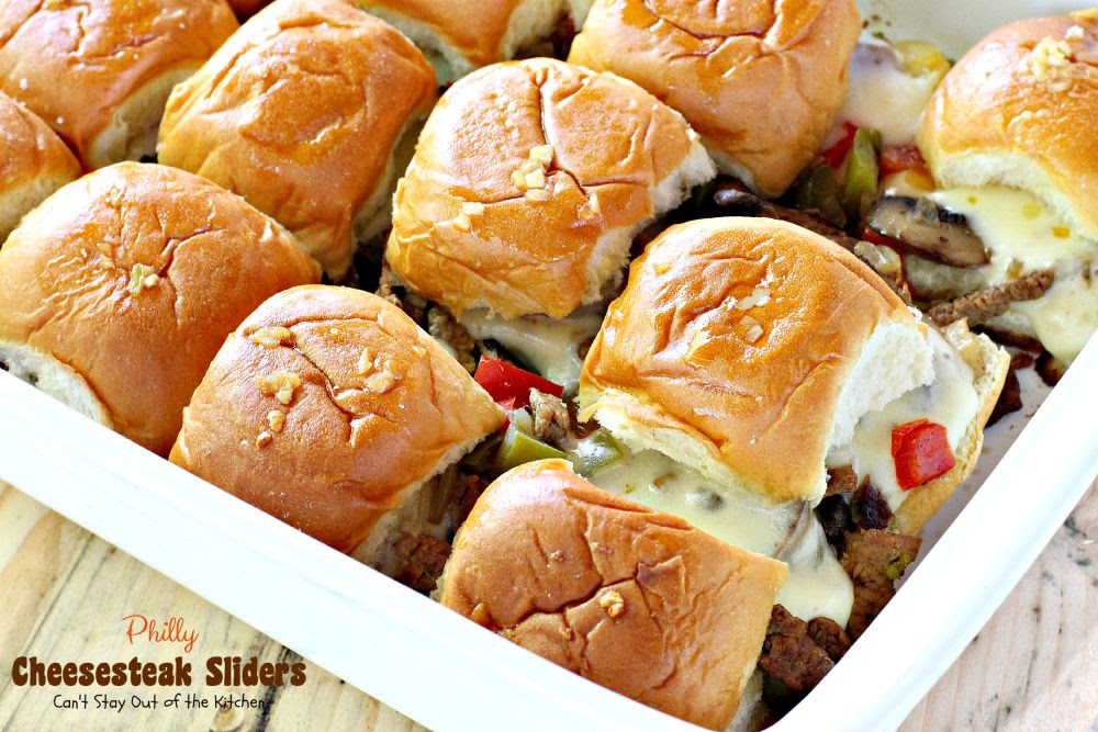 Philly Cheesesteak Sliders - Can't Stay Out of the Kitchen