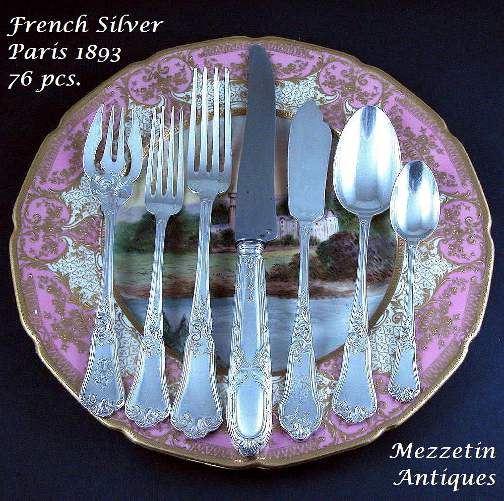 Antique French Sterling Silver FLATWARE SET 19th C Dinner