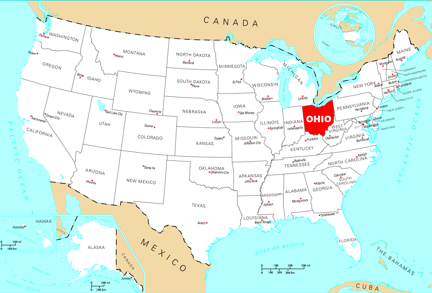Usa Map Of Ohio