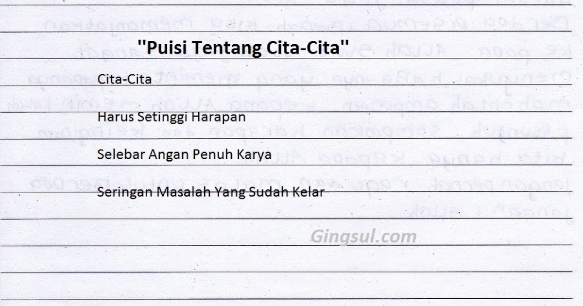 Puisi Cita Citaku Menjadi Guru 5 Bait / Puisi Cita Citaku Tentara