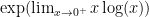 \exp( \lim_{x \to 0^{+} } x \log(x) ) \exp( \lim_{x \to 0^{+} } x \log(x) )