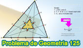 Problema de Geometría 125. Triangulo, Cevianas, Trisección de los lados, Hexagono Estrellado, 7/100, Área.