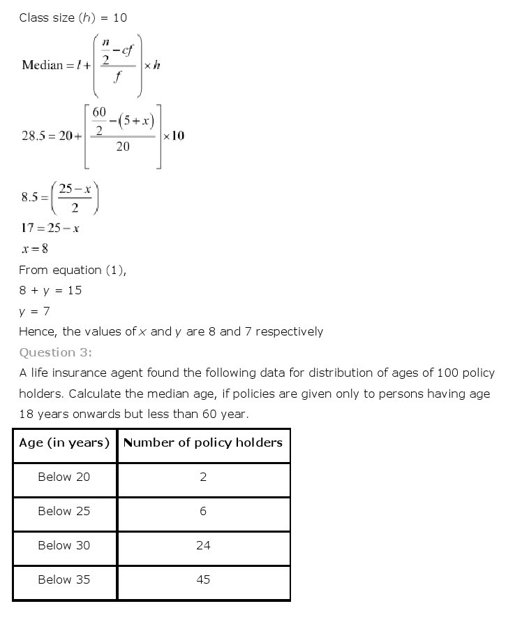 NCERT Solutions for Class 10th Maths Chapter 14 - Statistics