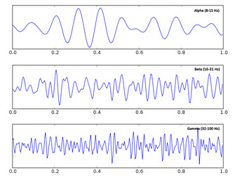 Fig. 9. Alpha, beta, and gamma oscillations. Adapted from Wiki Commons.