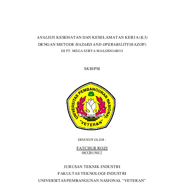 Skripsi Teknik Industri Tentang K3 Ide Judul Skripsi Universitas