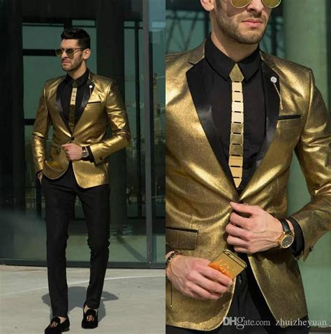 2018 New Shining Gold Wedding Suits For Men Cheap Tuxedos 2018 New Shining Gold Wedding Suits For Men Cheap Tuxedos