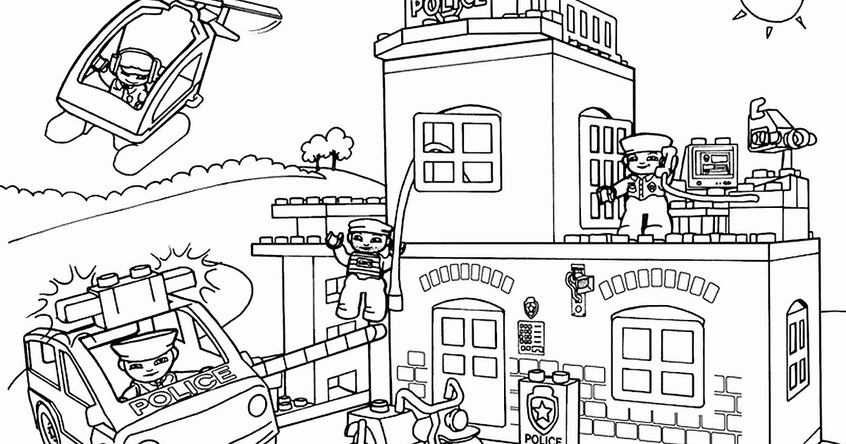 Cartoon Lego Robber Coloring Pages for Kindergarten