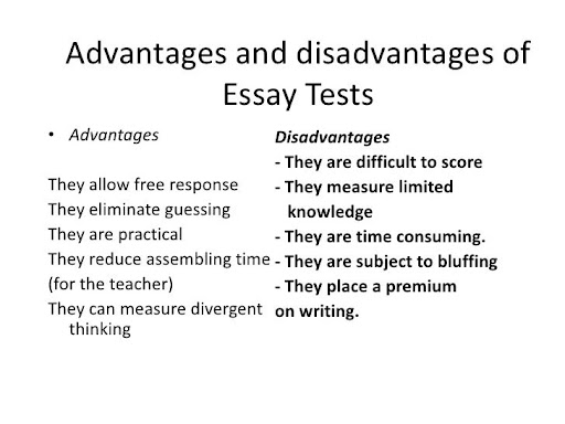 disadvantages of essay test items