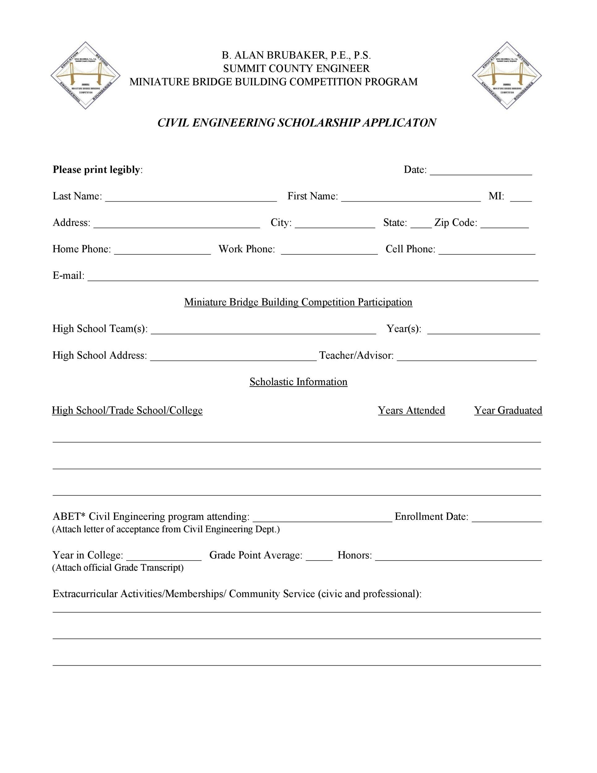 Need Based Scholarship Application Template | PDF Template