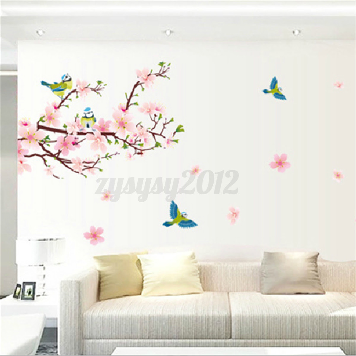 Peach Blossom Birds Flowers Beautiful Living Room Decals Wall Sticker Removable eBay Peach Blossom Birds Flowers Beautiful Living Room Decals Wall Sticker Removable eBay