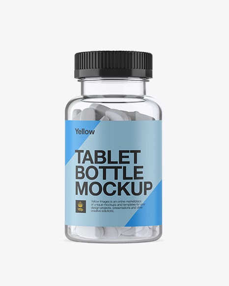 Download Clear Pill Bottle Mockup - Front View - All Free PSD Mockup
