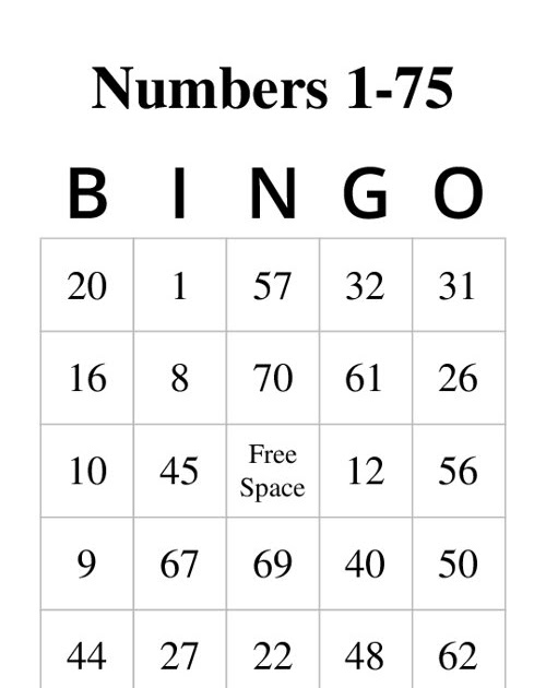 Free Printable Bingo Cards 160 Pdf Numbers 1 60 Bingo Cards To