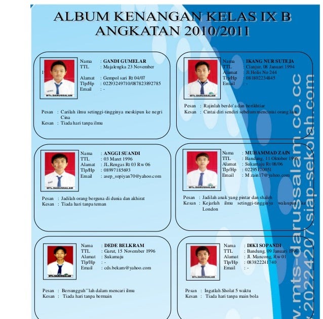 Contoh Kesan Pesan Album Kenangan Sekolah Sd Free Books