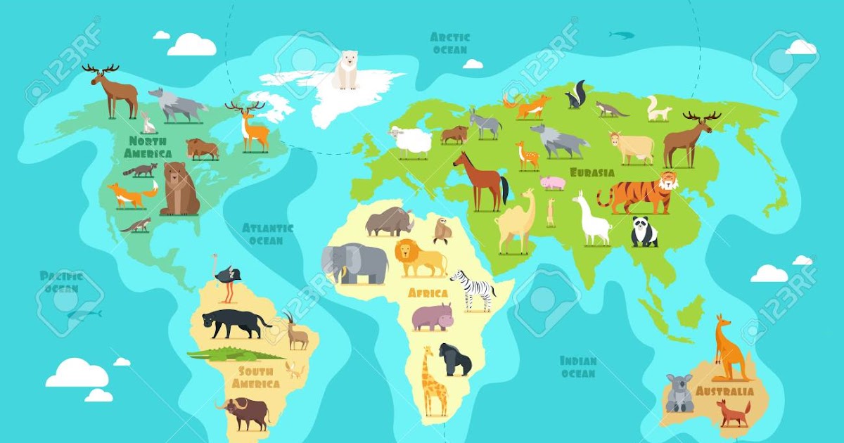 Map Of The World For Kids Continents Best Map Collection
