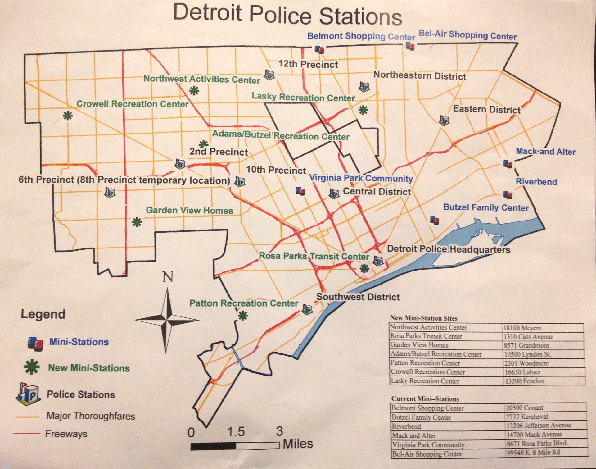 Detroit Police Precincts Map  Tourist Map Of English